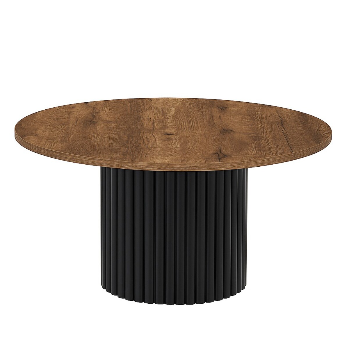 Okrągły stolik kawowy Riko średnica blatu 58cm -dąb lefkas ciemny