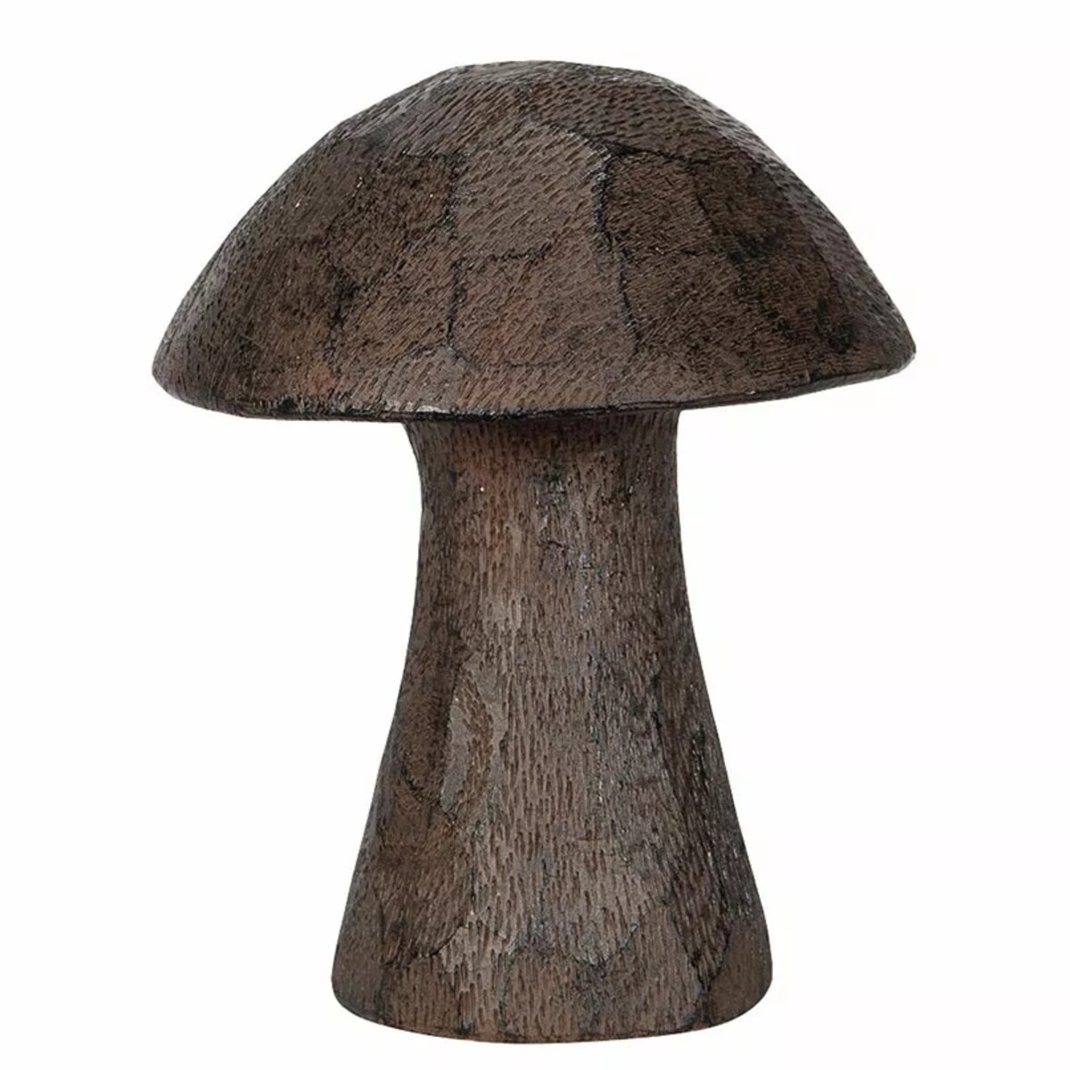 FIGURKA GRZYB OGRODOWA 14cm brązowa boho wodoodporna imitacja drewna