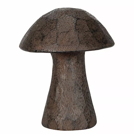 FIGURKA GRZYB OGRODOWA 14cm brązowa boho wodoodporna imitacja drewna