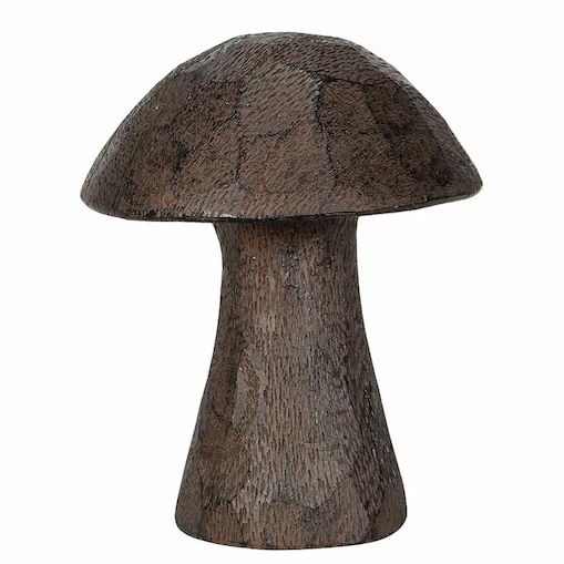 FIGURKA GRZYB OGRODOWA 14cm brązowa boho wodoodporna imitacja drewna