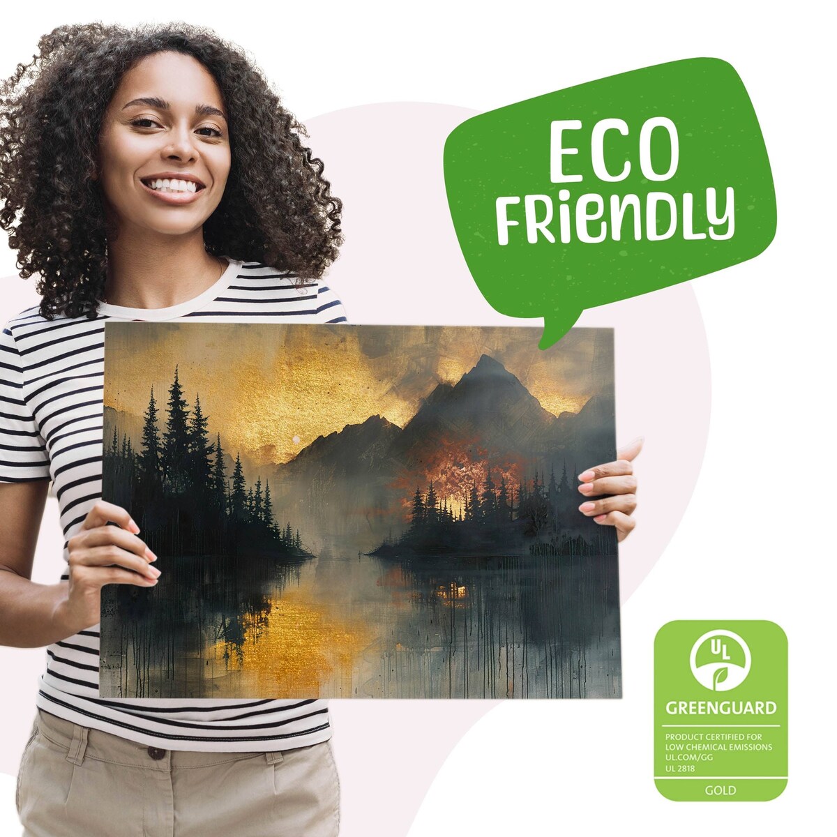 Obraz Na Płótnie Do Salonu Zachód Słońca Krajobraz Góry Abstrakcja 70x50cm