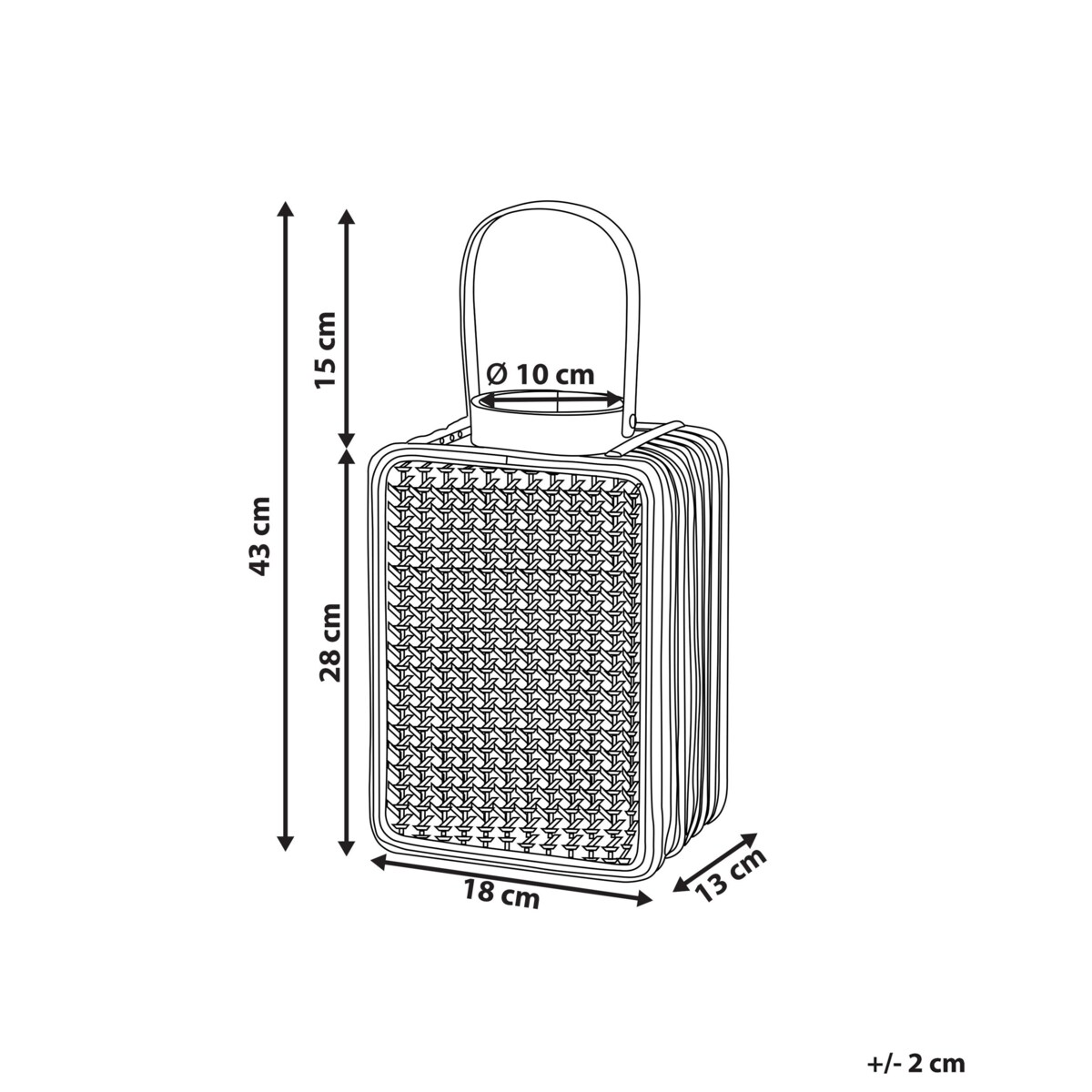 Lampion rattanowy 28 cm naturalny BANTUL