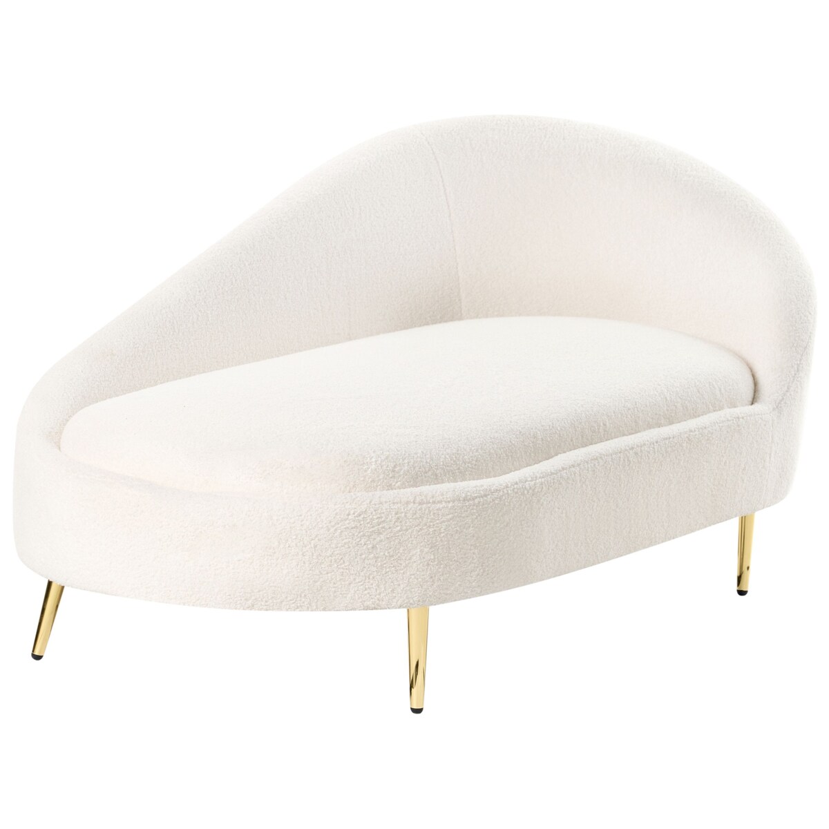 Szezlong boucle prawostronny złamana biel VALREAS