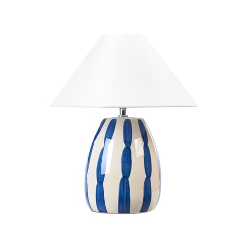 Lampa stołowa ceramiczna beżowo-niebieska LUCHETTI