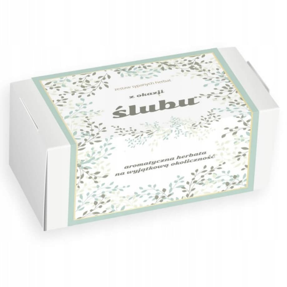 Zestaw prezentowy upominkowy z okazji ŚLUBU WESELA ROCZNICY - 20 różnych herbat sypanych na prezent upominek dla NOWOŻEŃCÓW PARY MŁODEJ