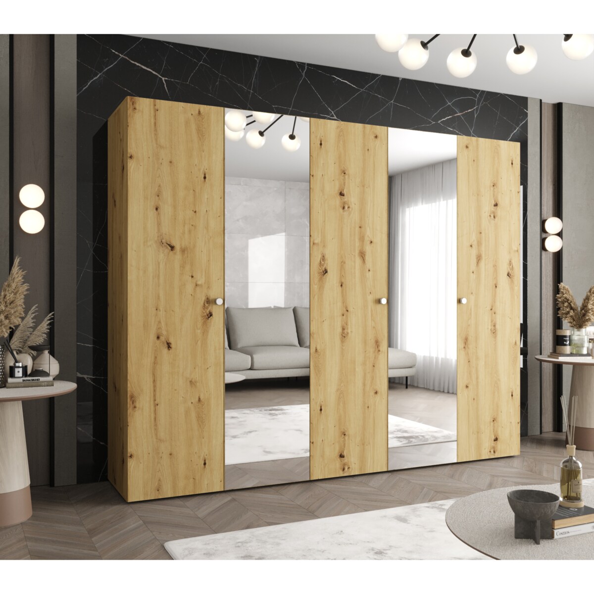 Szafa uchylna otwierana PARMA 2 250 wys. 202 cm Artisan + u. Srebrny