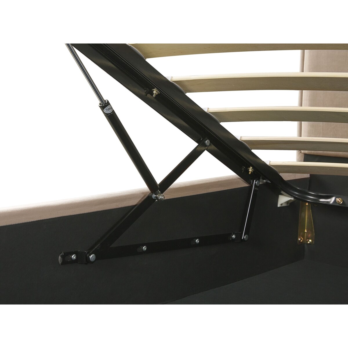 Łóżko z pojemnikiem welurowe 160 x 200 cm beżowoszare SEZANNE