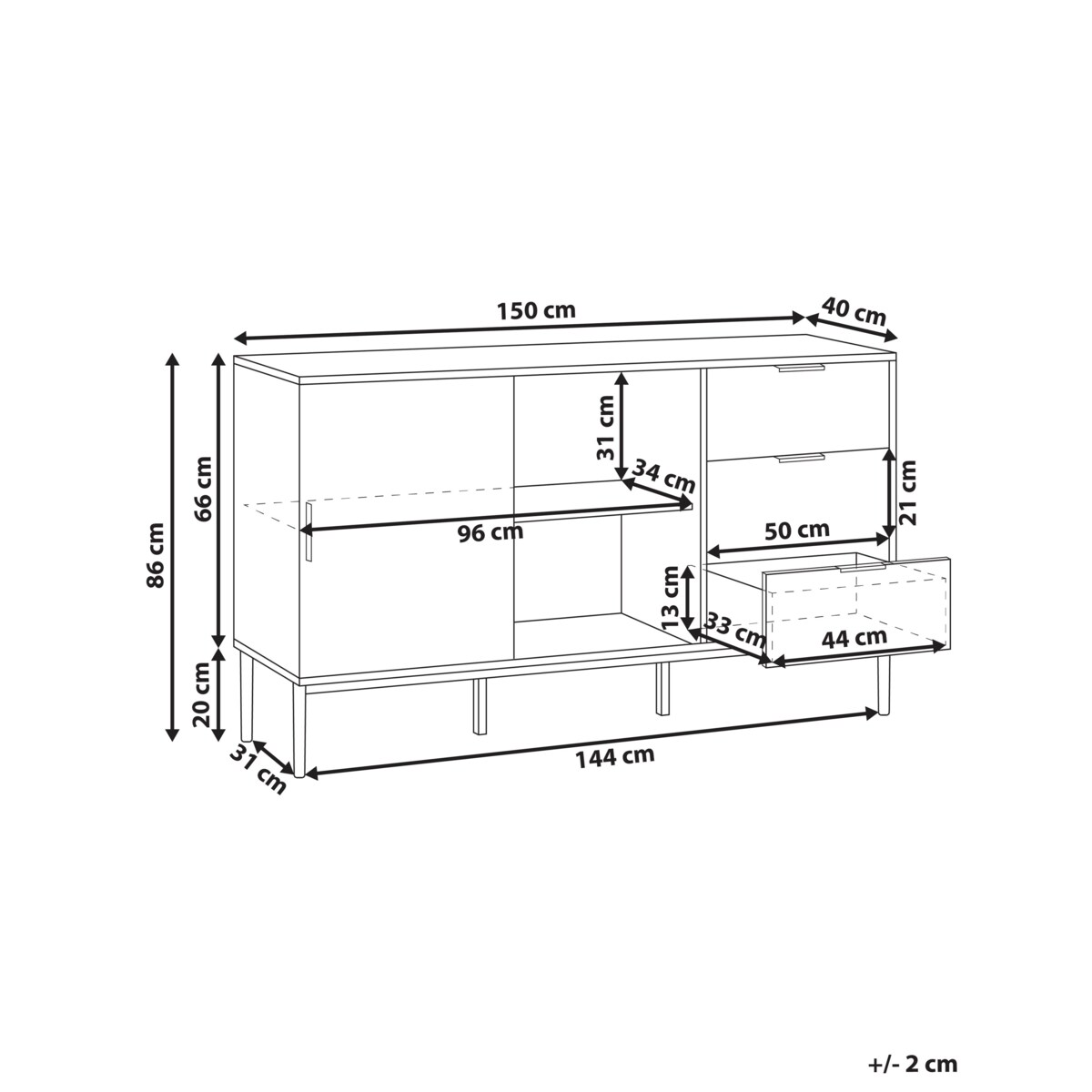 Szafka ze szklanymi drzwiami LEDUC Biały