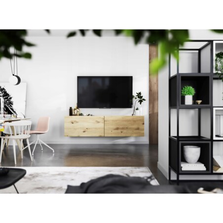 Wisząca Szafka RTV Komoda Loft Industrialna Dąb Artisan MAT 120 cm