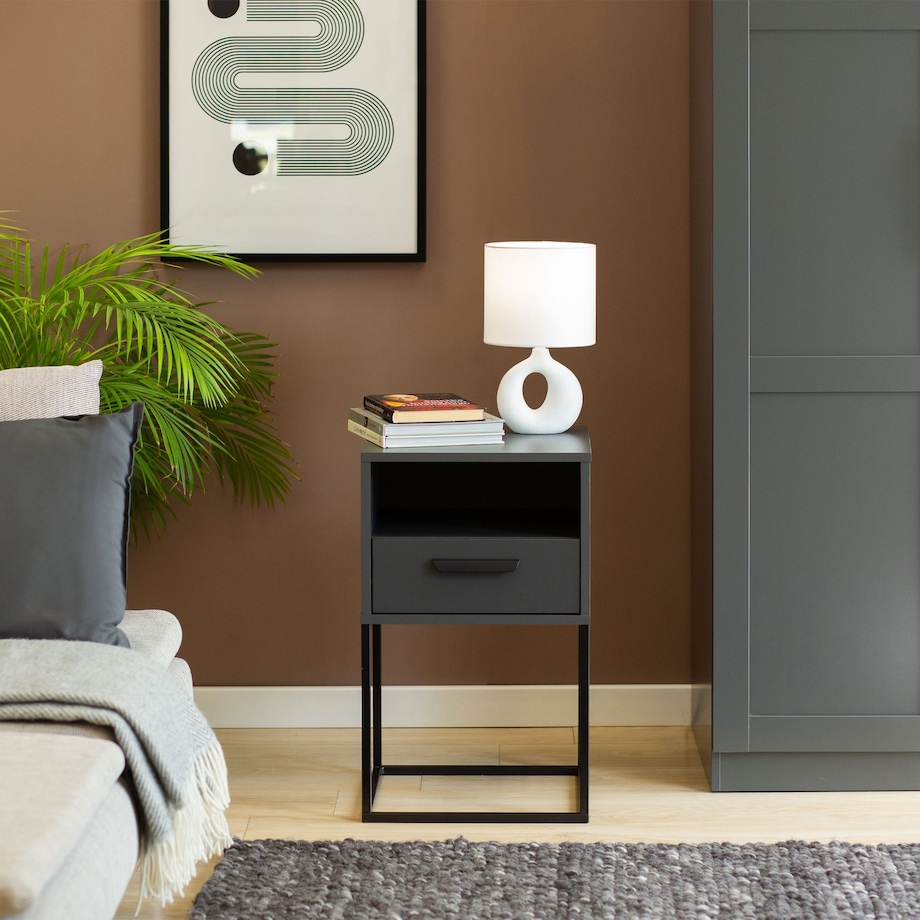 Konsimo RECTUS Zestaw stolików nocnych 2szt.w kolorze antracytowym