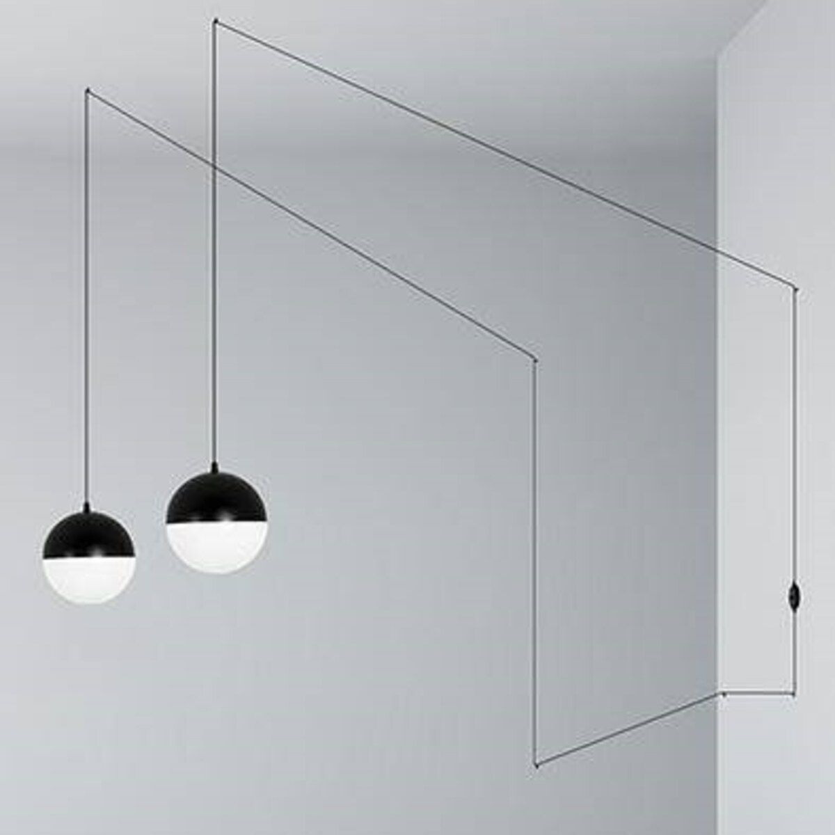 Lampa wisząca ścienna Bowl Duo MSE010100152 czarna biała