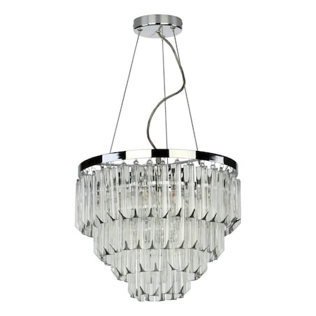 Żyrandol salonowy glamour Fame FAM0538 Dar Lighting metal szkło przezroczysty chrom
