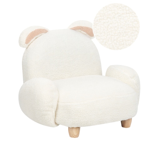 Fotel dziecięcy królik teddy biały KANNA