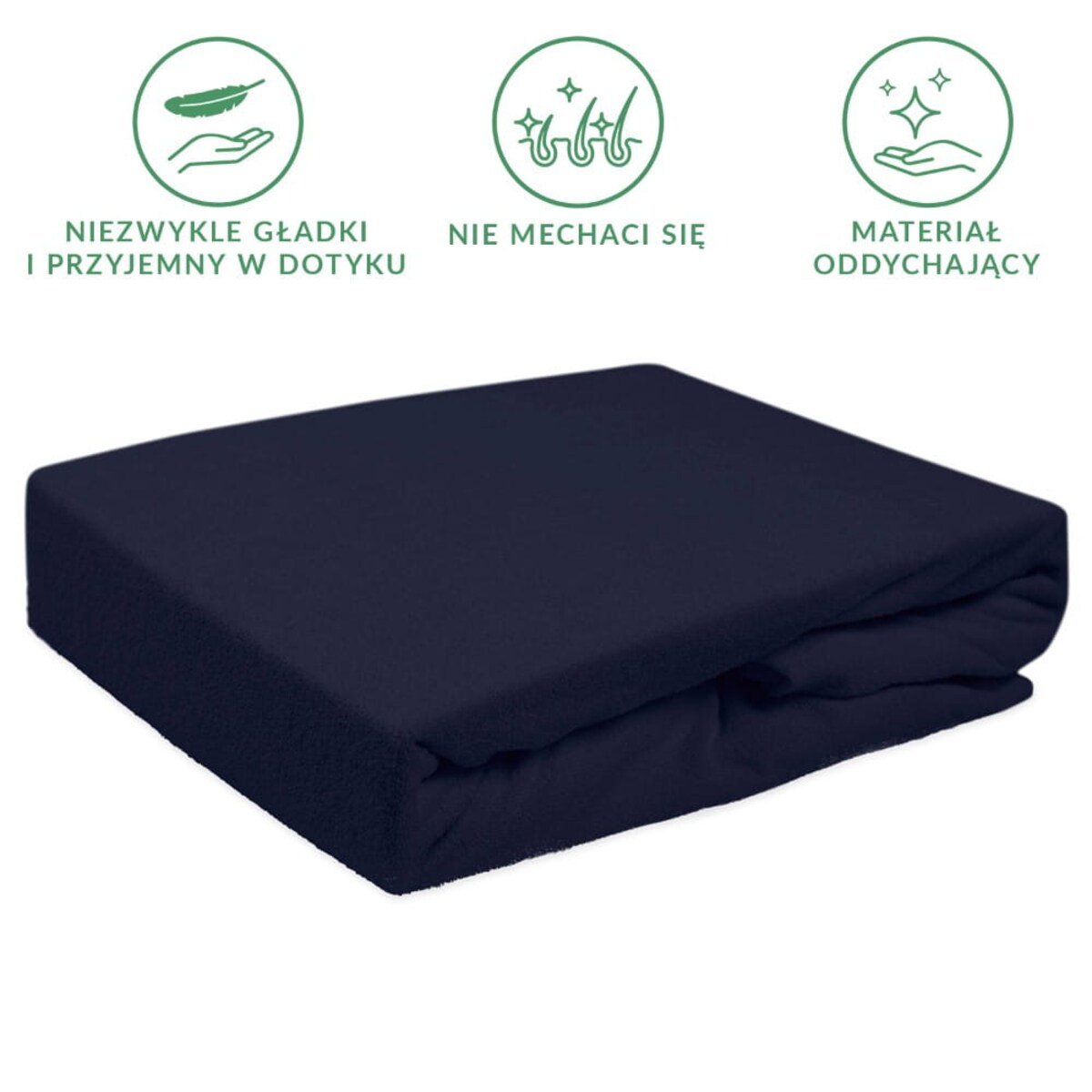 Prześcieradło frotte z gumką 90x200 kolor ciemny granat