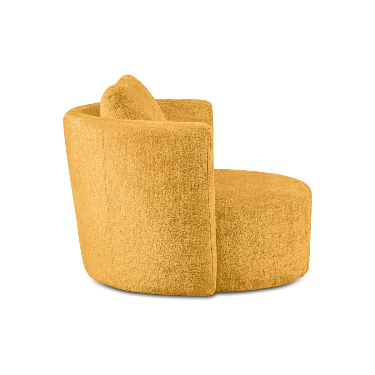 KONSIMO RAGGI Zestaw fotel i puf obrotowy musztardowy