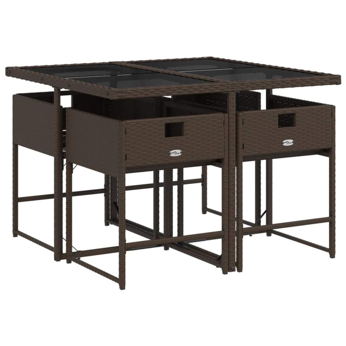 vidaXL 5-cz. zestaw mebli ogrodowych z poduszkami, brązowy, polirattan