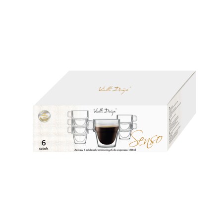Komplet 6 szklanek do espresso z podwójną ścianką 150ml Senso 27435