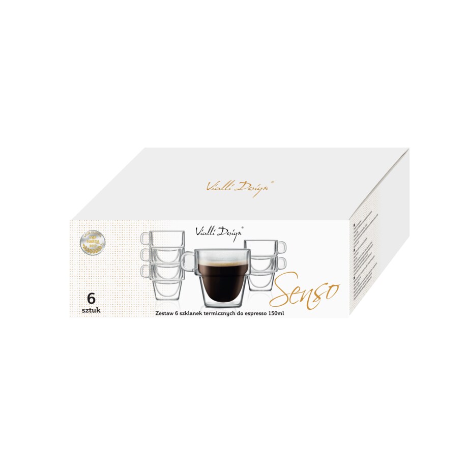 Komplet 6 szklanek do espresso z podwójną ścianką 150ml Senso 27435