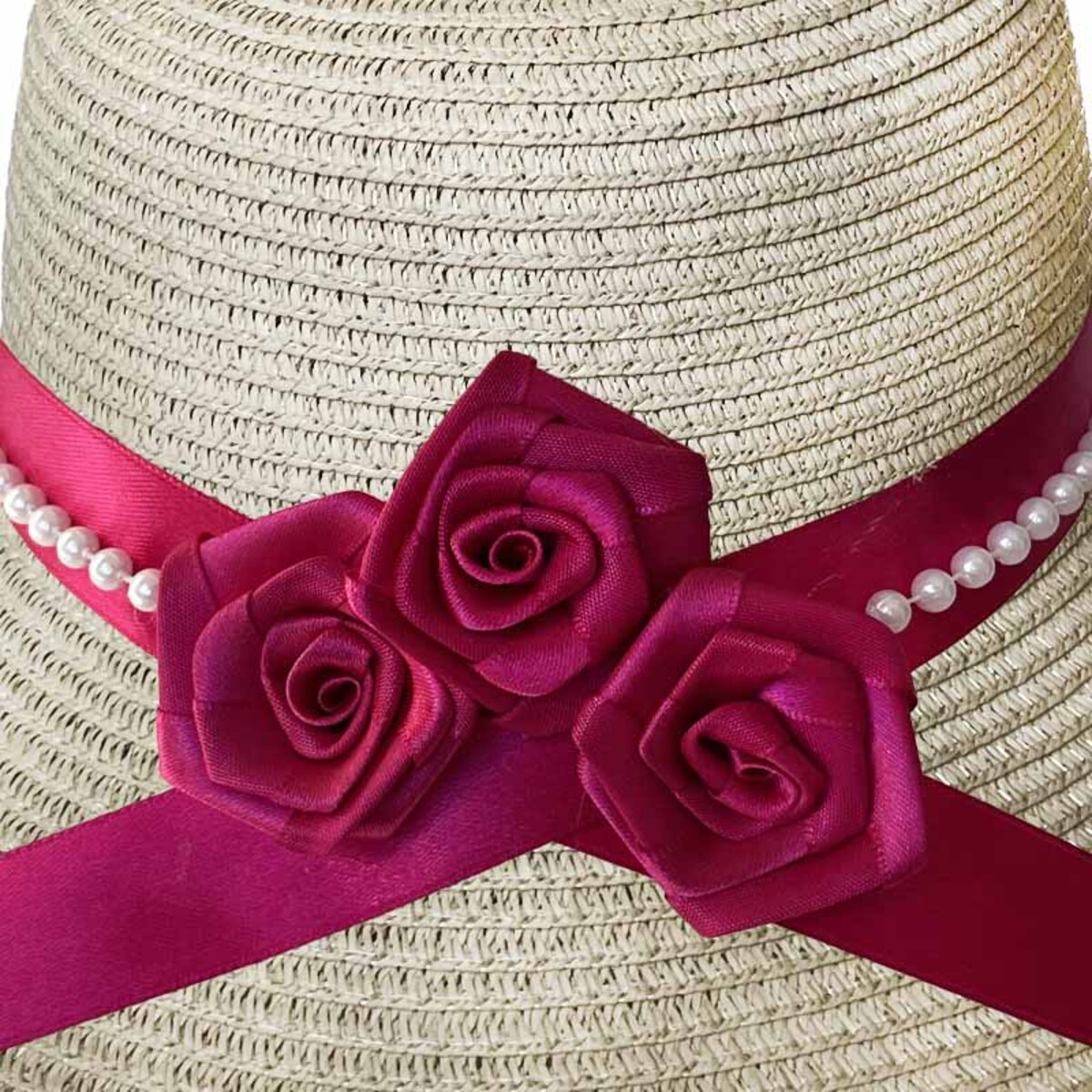 Słomkowy kapelusz dla dorosłych DIY - kolor beżowy