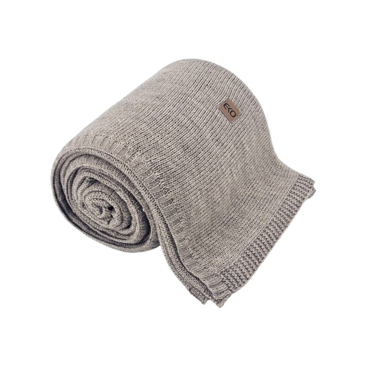 Koc dzianinowy z wełną 200x220 cm – AREZZO200 TAUPE