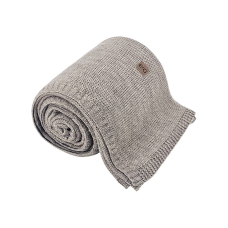 Koc dzianinowy z wełną 200x220 cm – AREZZO200 TAUPE