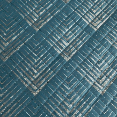 Narzuta Welur Velvet Pikowana 220 x 240 cm Turkusowa miękka Welurowa