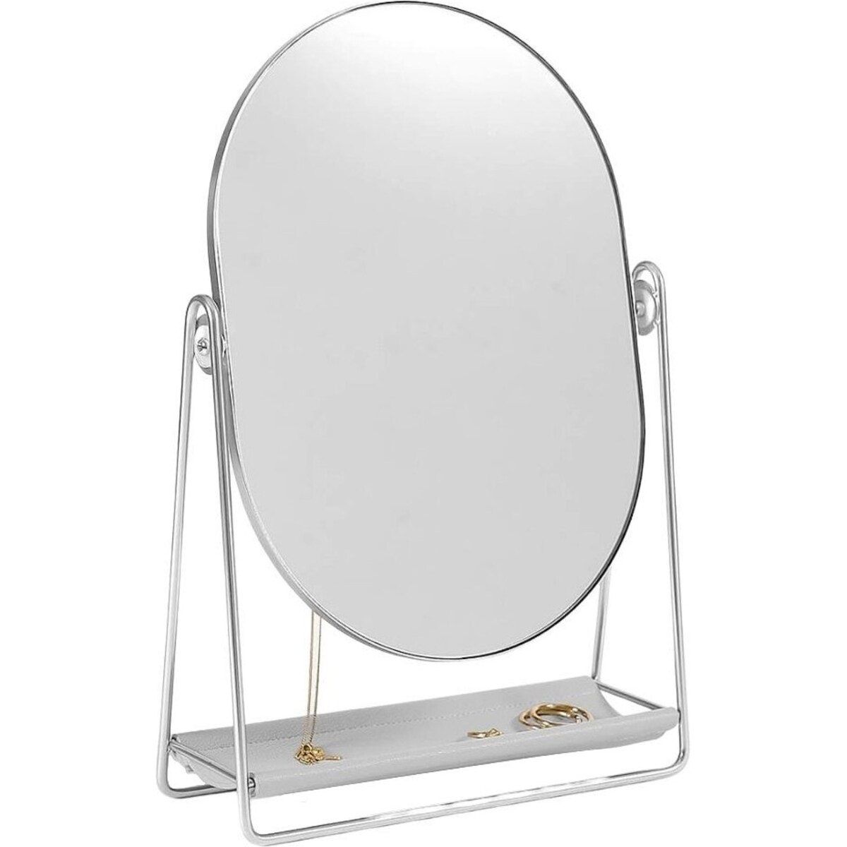 Lusterko Stackers szaro-srebrne z organizerem na biżuterię