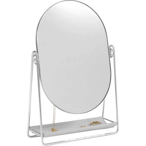 Lusterko Stackers szaro-srebrne z organizerem na biżuterię