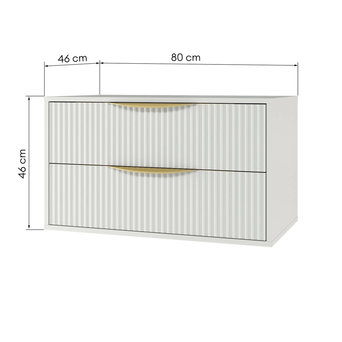 Komoda szafka łazienkowa ryflowana biała Avola