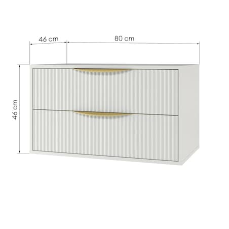 Komoda szafka łazienkowa ryflowana biała Avola