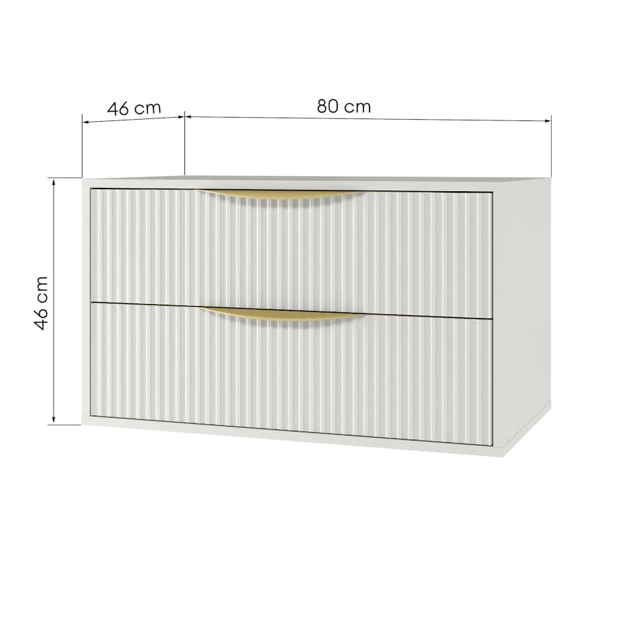 Komoda szafka łazienkowa ryflowana biała Avola
