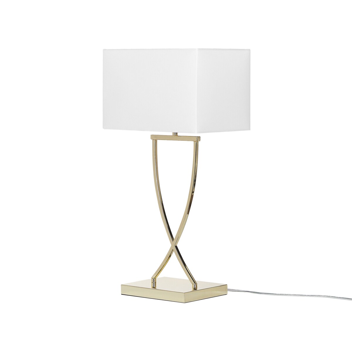 Lampa stołowa metalowa złota z białym YASUNI