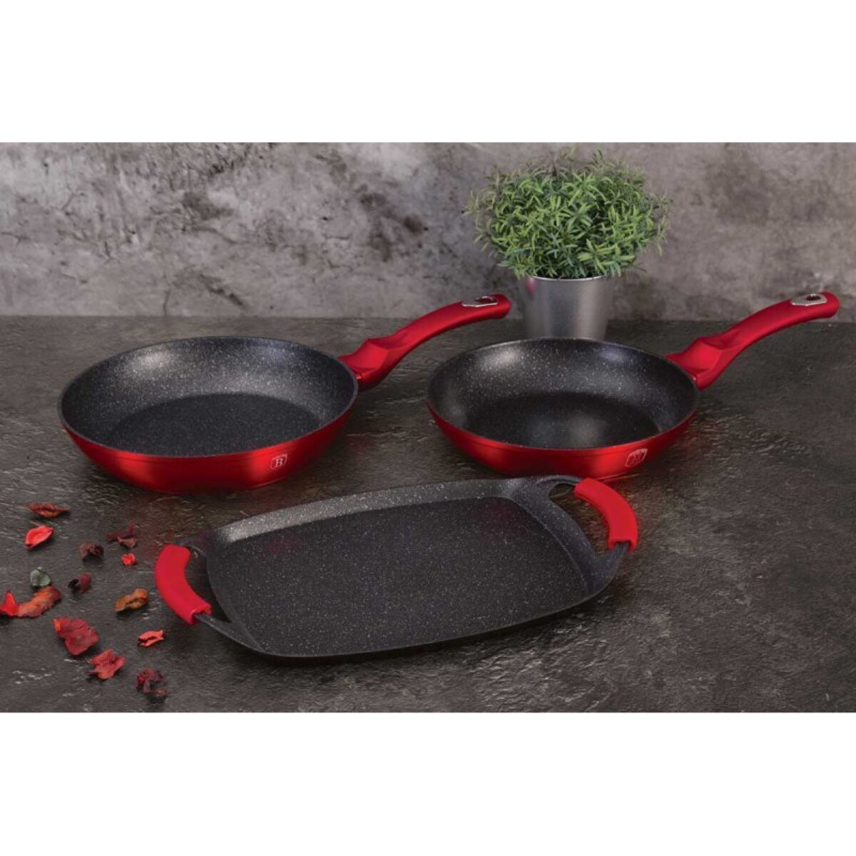 Zestaw patelni marmurowych + płyta Berlinger Haus BH-1668