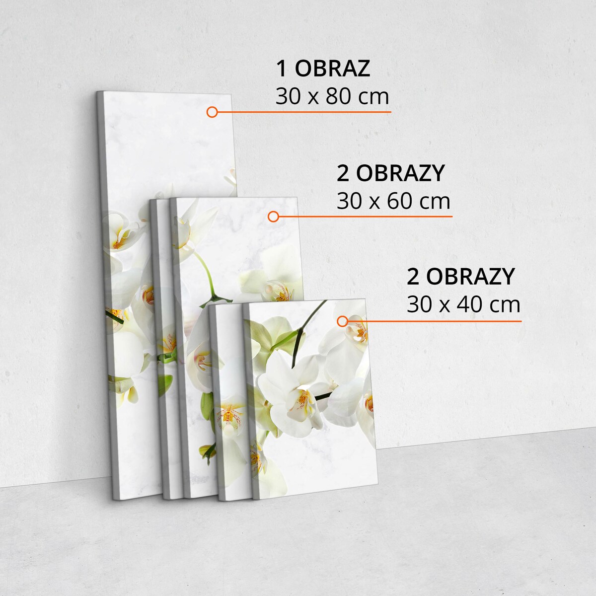 Obraz na płótnie Biała orchidea na marmurze 150x80cm