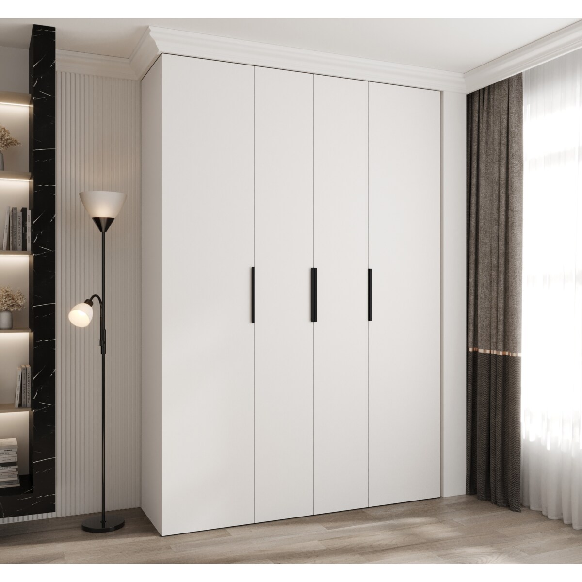 Szafa czterodrzwiowa Como 4 170 gł.40 biały+czarny