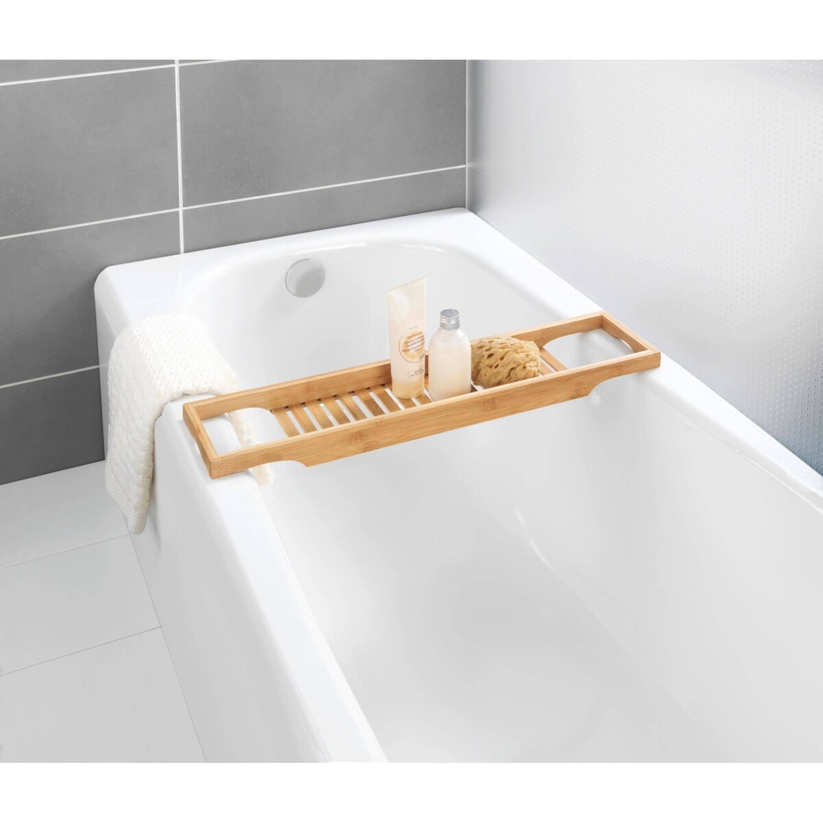 Bambusowa półka na wannę BAMBUSA, 70 x 16 x 4,5 cm, WENKO