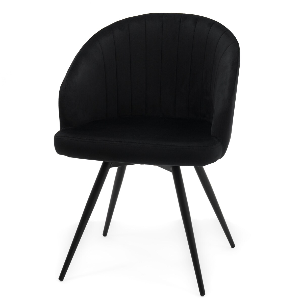 Krzesło tapicerowane obrotowe welurowe do salonu MODENA czarne