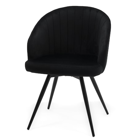 Krzesło tapicerowane obrotowe welurowe do salonu MODENA czarne