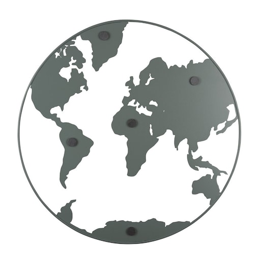 Tablica magnetyczna okrągła Mapa Świata Ø 50 cm szara