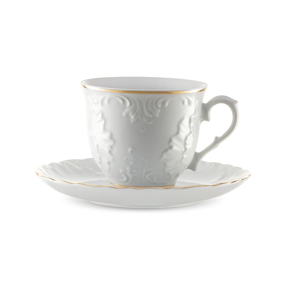 Filiżanka 250 ml ze spodkiem Rococo Złota Linia 3604