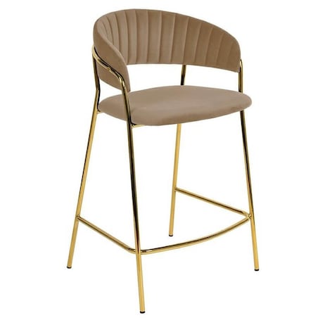 Barowe krzesło Margo KH1201100129.32 King Home pikowane khaki beżowe