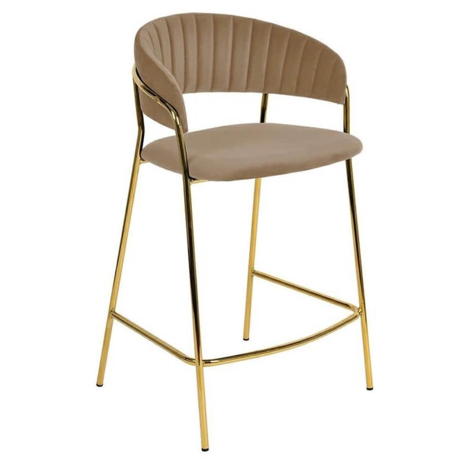 Barowe krzesło Margo KH1201100129.32 King Home pikowane khaki beżowe