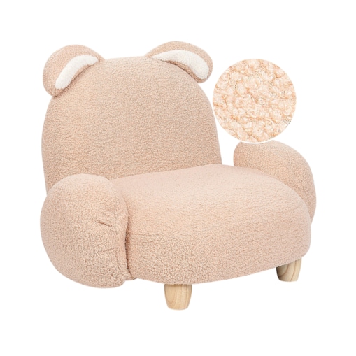 Fotel dziecięcy królik boucle beżowy KANNA