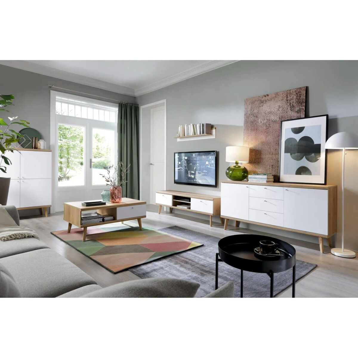 Komoda VIVIERA dąb/biała