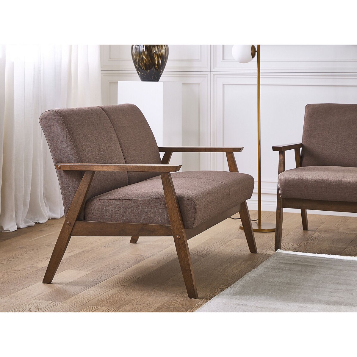 Sofa 2-osobowa brązowa ASNES