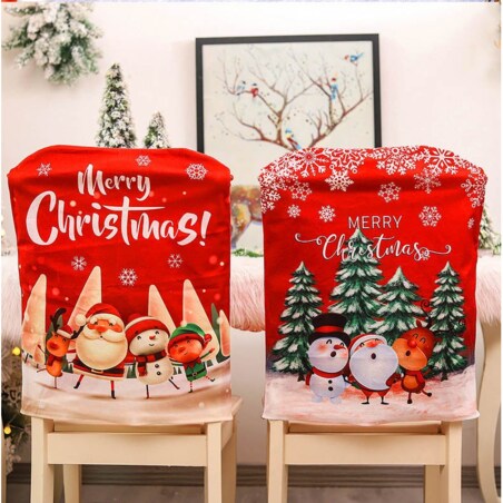 Pokrowiec Na Krzesło Ozdoba Świąteczna Mikołaj Bałwan Renifer