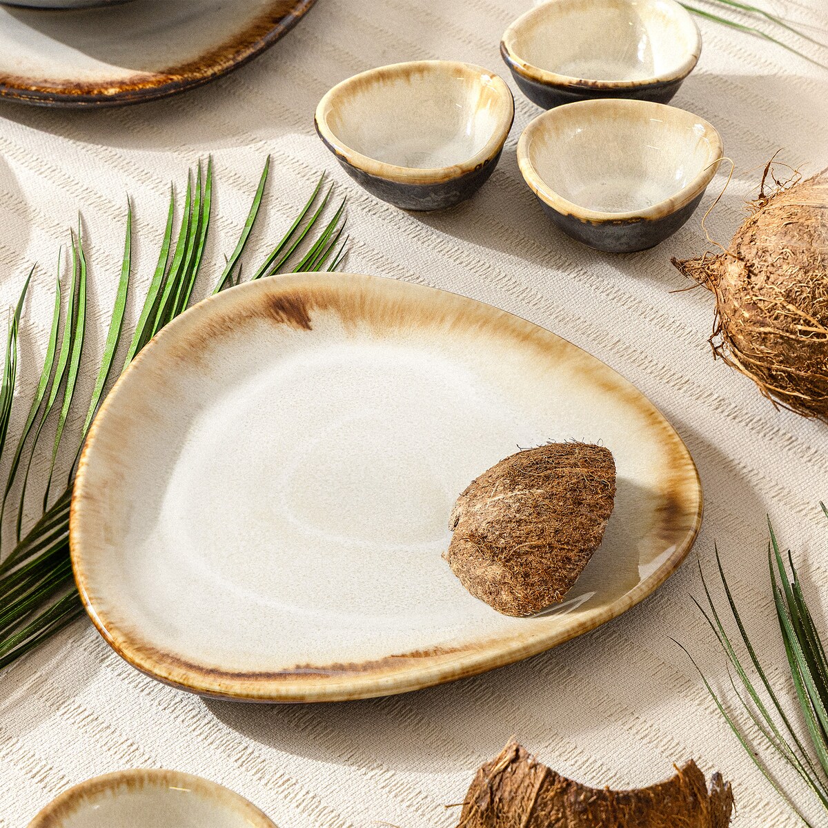 Konsimo PRIMA Talerz śniadaniowy 6 szt., jasnobeżowy