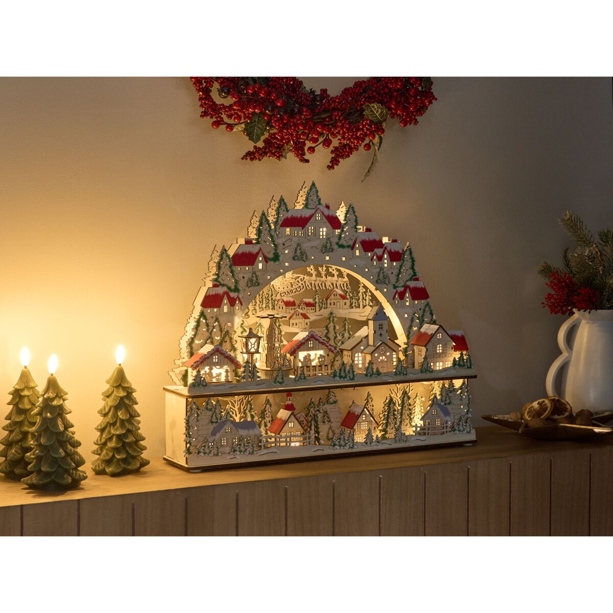 Dekoracja świąteczna LED BOLKESJO 39 cm Jasnobrązowy