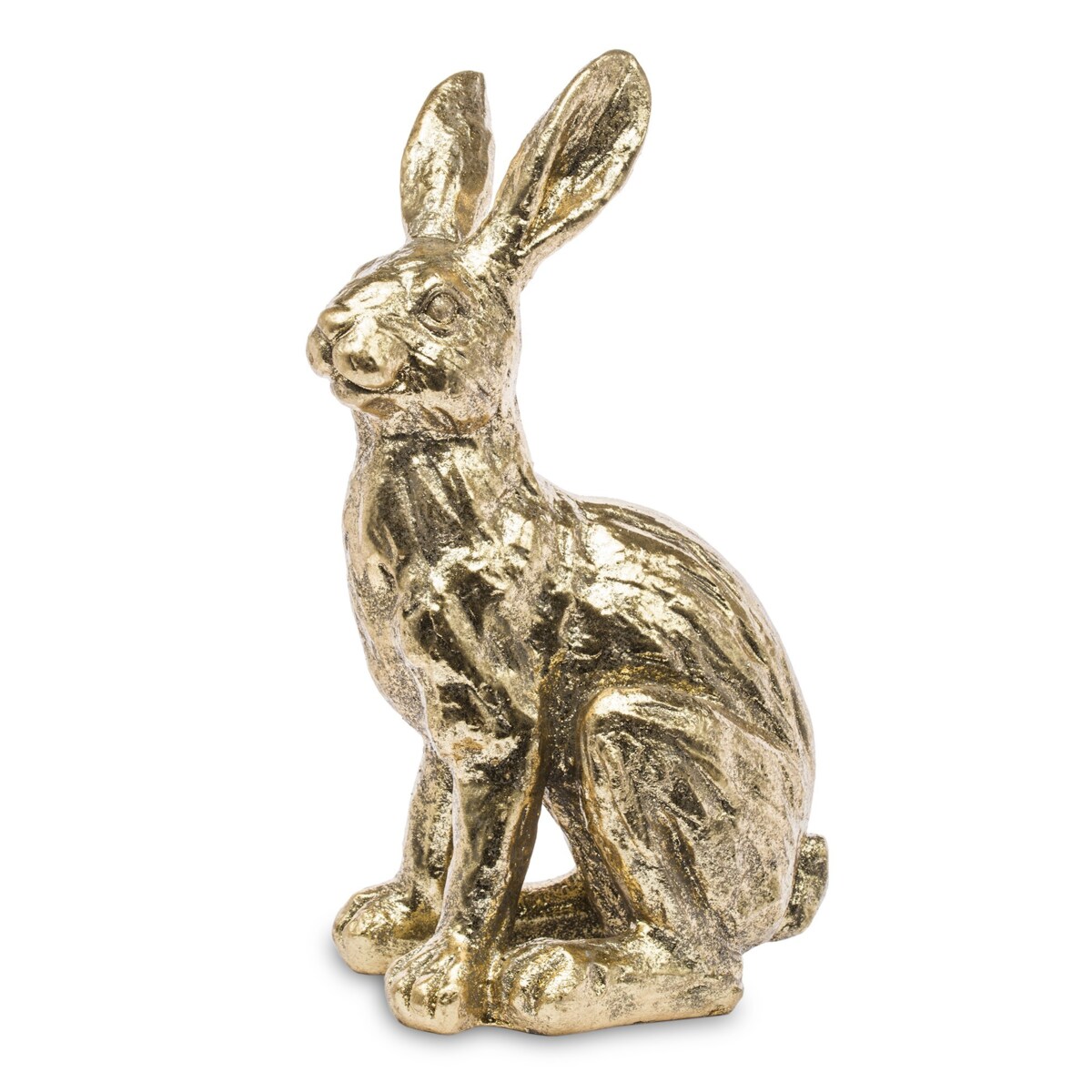 Dekoracja - siedzący złoty królik 27,5x11x14 cm TALA