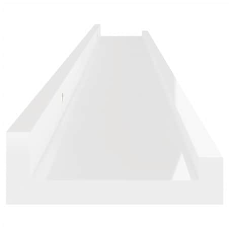 vidaXL Półki ścienne, 2 szt., wysoki połysk, białe, 100x9x3 cm